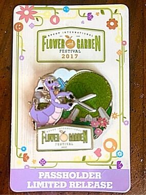 EPCOT Flower & Garden 2017 Passholder Limited Release Pin w/ Figment!
